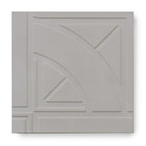 'Quarter Roundel' Mid Grey - 3D Cement Tile (sample)