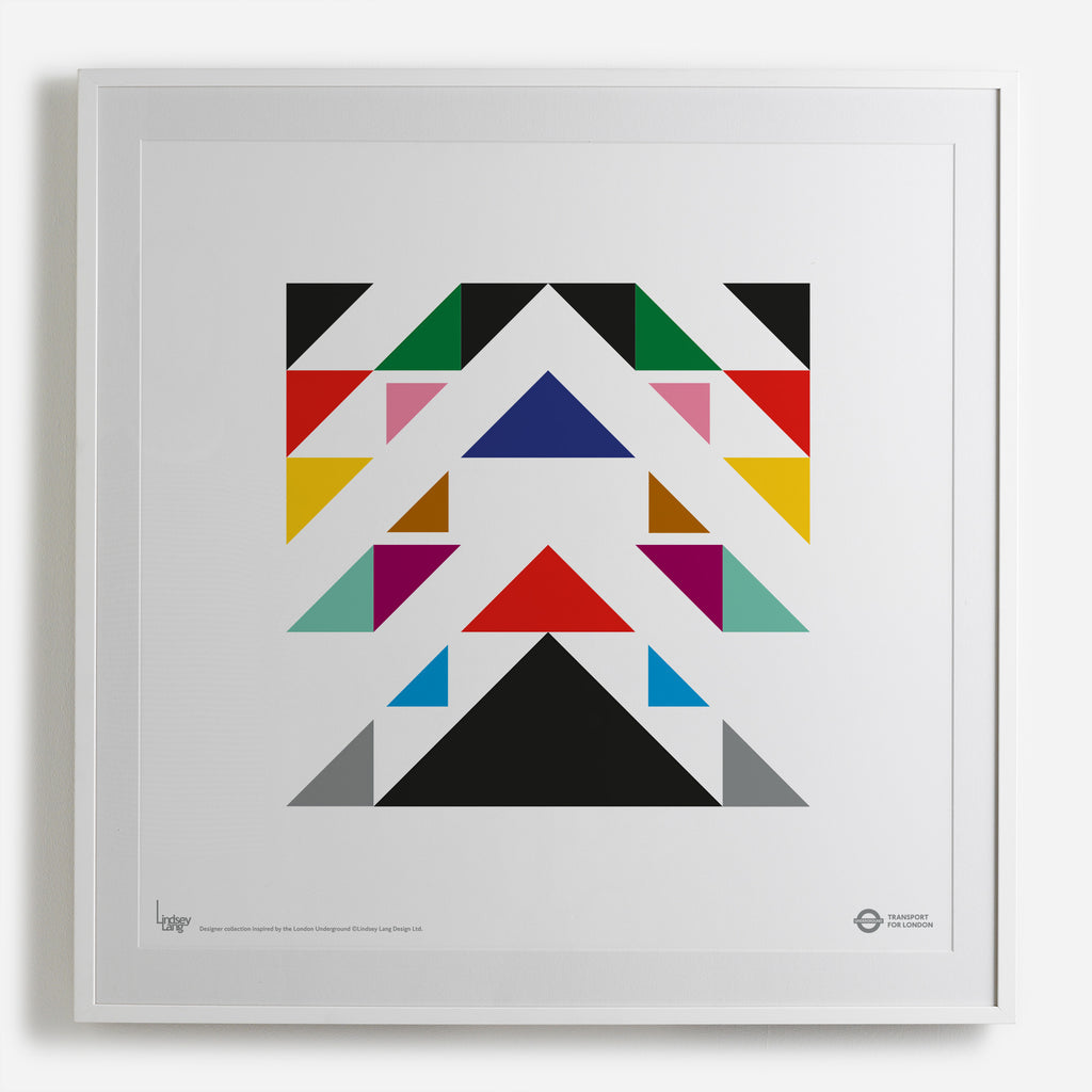 'London Chevron' white framed print