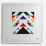 'London Chevron' white framed print