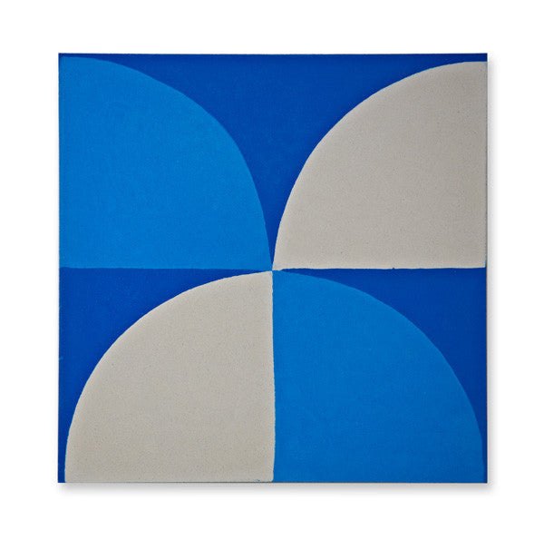 'Scallop' Electric Blue - Encaustic Tile (sample) as seen in Elle Decoration