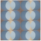 'Ellipse' blue encaustic pattern