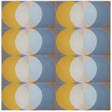 'Ellipse' blue and yellow encaustic
