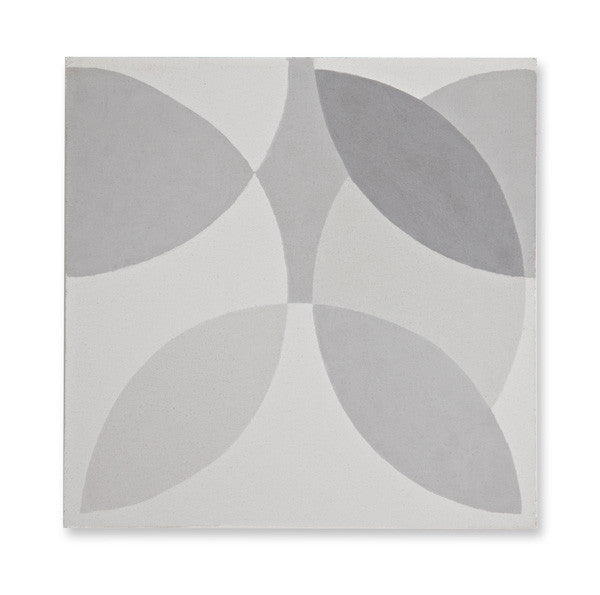 'Leaf' light grey encaustic