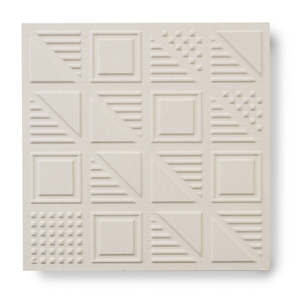 'London Chevron' White - 3D Cement Tile (sample)