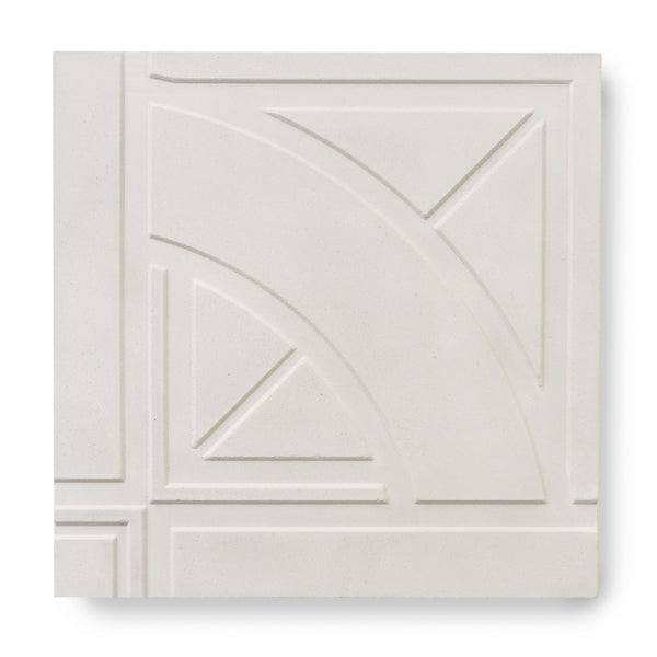 'Quarter Roundel' White - 3D Cement Tile (sample)