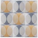 'Double Ellipse' light grey and yellow granito pattern