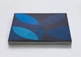 'Leaf' midnight blue encaustic