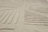 Gridwork cream 3D wool rug
