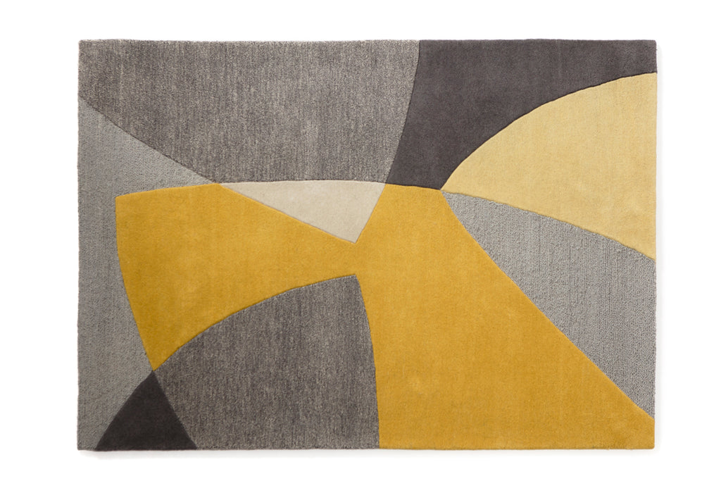 Scatter wool rug in yellow