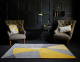 Scatter wool rug in yellow