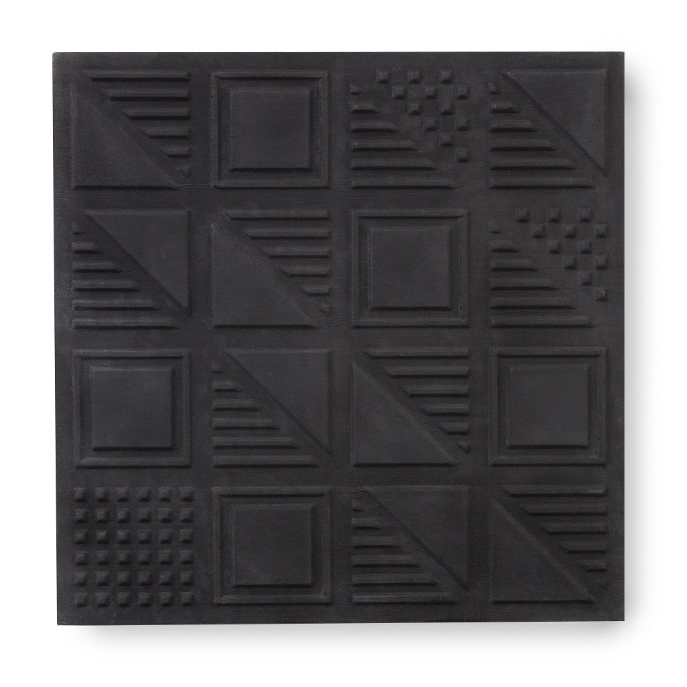 'London Chevron' Soft Black - 3D Cement Tile (sample)