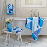 Scallop Bath Linen in Blue