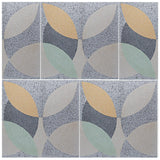 'leaf' pale yellow/mint granito pattern