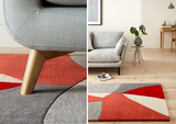 Scatter wool rug in red