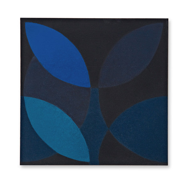 'Leaf' midnight blue encaustic